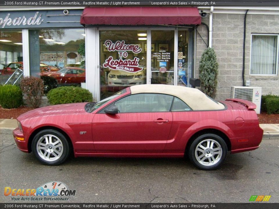 2006 Ford Mustang GT Premium Convertible Redfire Metallic / Light Parchment Photo #2