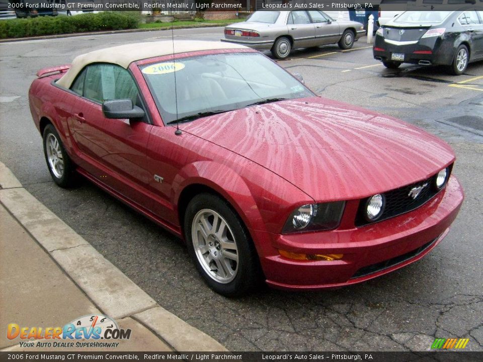 2006 Ford Mustang GT Premium Convertible Redfire Metallic / Light Parchment Photo #6