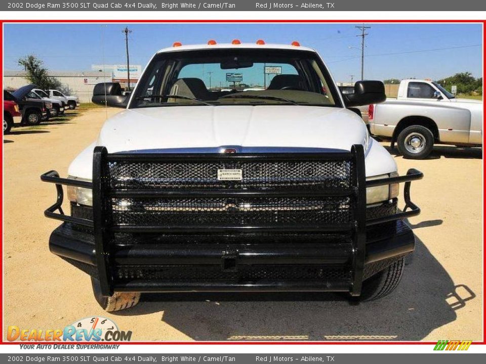 2002 Dodge Ram 3500 SLT Quad Cab 4x4 Dually Bright White / Camel/Tan Photo #9