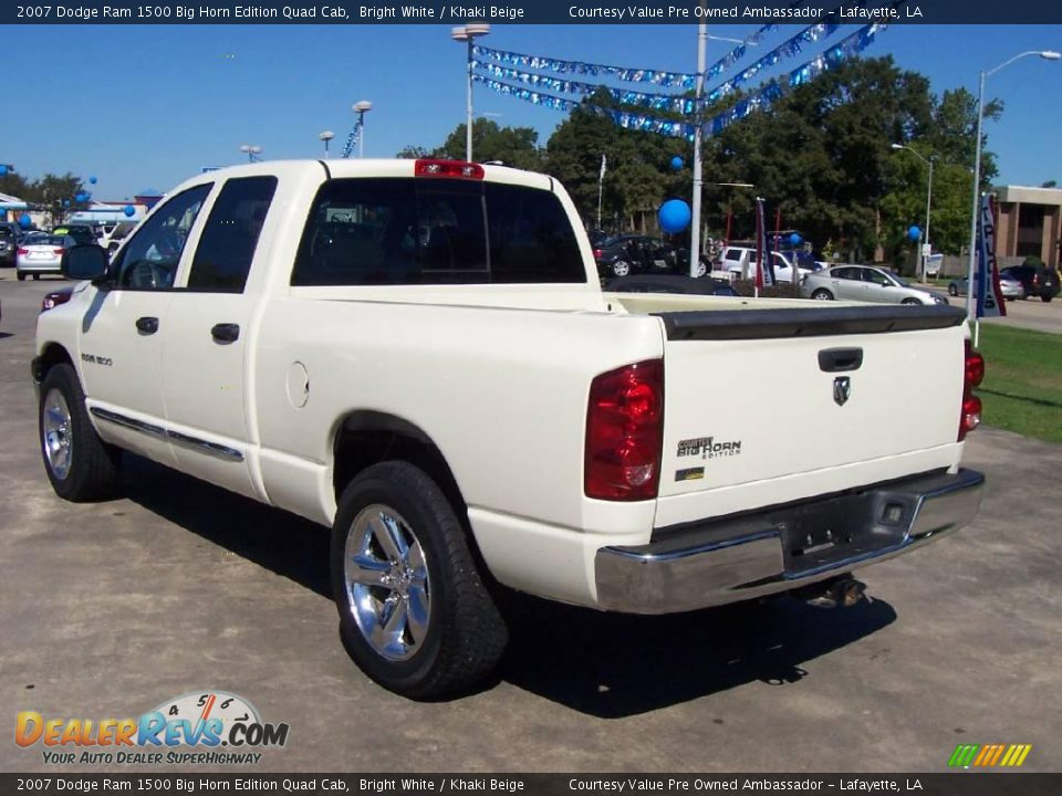 2007 Dodge Ram 1500 Big Horn Edition Quad Cab Bright White / Khaki Beige Photo #3