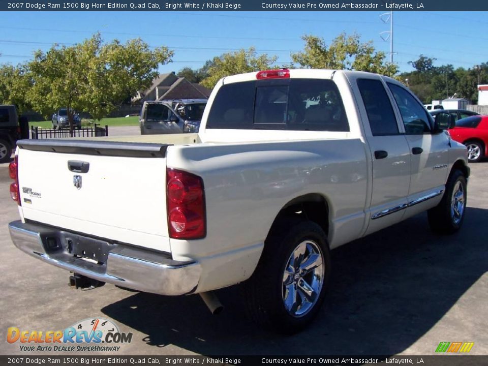 2007 Dodge Ram 1500 Big Horn Edition Quad Cab Bright White / Khaki Beige Photo #5