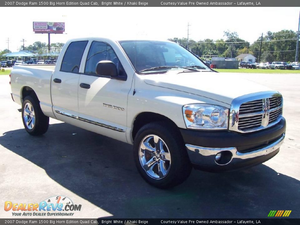 2007 Dodge Ram 1500 Big Horn Edition Quad Cab Bright White / Khaki Beige Photo #6