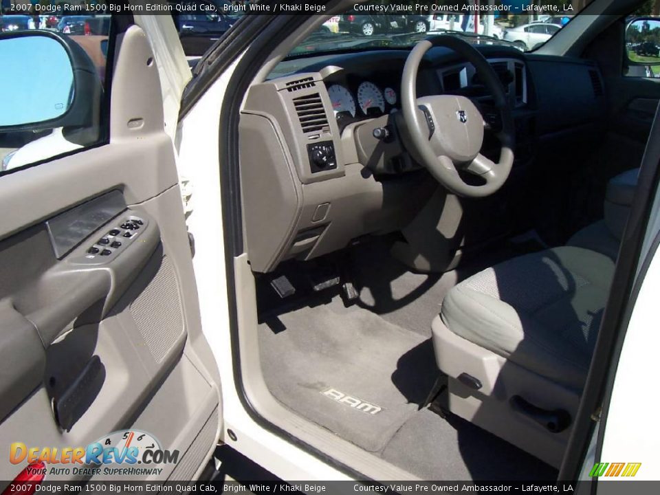 2007 Dodge Ram 1500 Big Horn Edition Quad Cab Bright White / Khaki Beige Photo #7