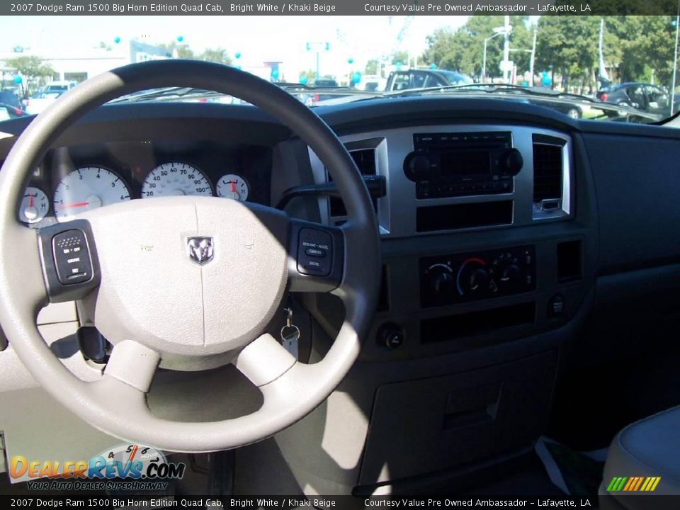 2007 Dodge Ram 1500 Big Horn Edition Quad Cab Bright White / Khaki Beige Photo #12