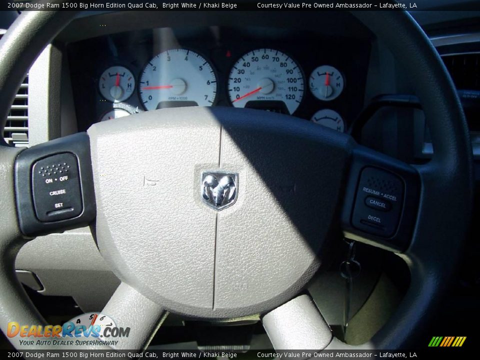 2007 Dodge Ram 1500 Big Horn Edition Quad Cab Bright White / Khaki Beige Photo #16