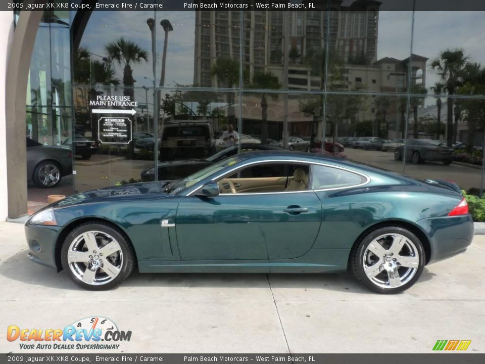 2009 Jaguar XK XK8 Coupe Emerald Fire / Caramel Photo #3