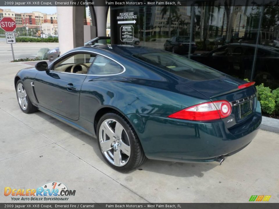 2009 Jaguar XK XK8 Coupe Emerald Fire / Caramel Photo #4