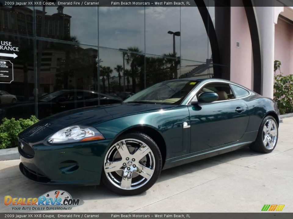 2009 Jaguar XK XK8 Coupe Emerald Fire / Caramel Photo #12