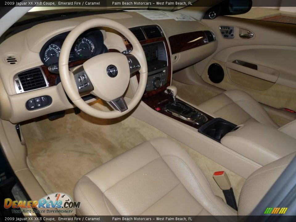 2009 Jaguar XK XK8 Coupe Emerald Fire / Caramel Photo #13