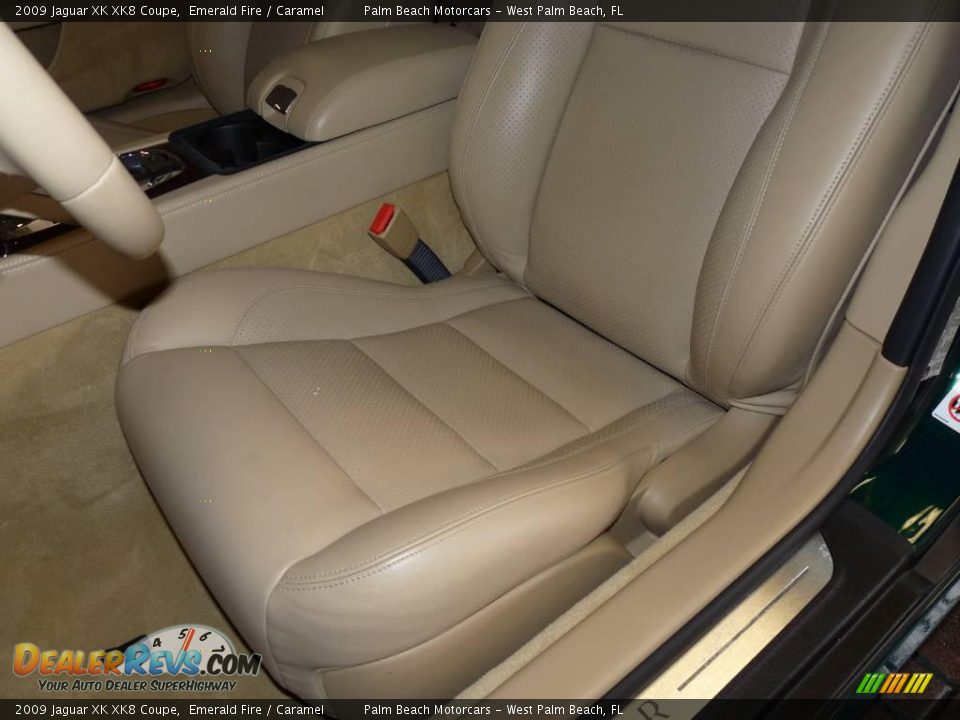 2009 Jaguar XK XK8 Coupe Emerald Fire / Caramel Photo #17