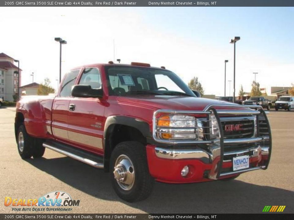 2005 GMC Sierra 3500 SLE Crew Cab 4x4 Dually Fire Red / Dark Pewter Photo #3