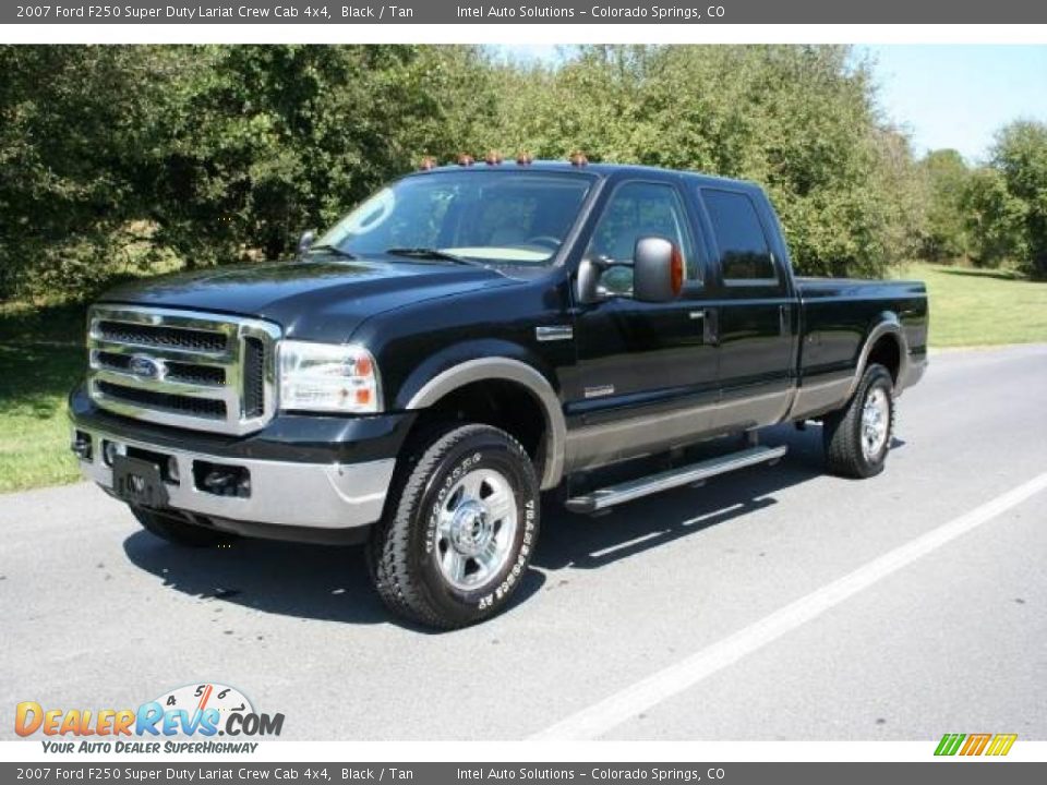 2007 Ford F250 Super Duty Lariat Crew Cab 4x4 Black / Tan Photo #4
