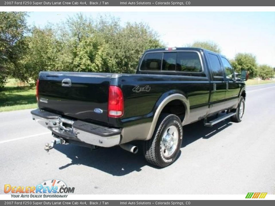 2007 Ford F250 Super Duty Lariat Crew Cab 4x4 Black / Tan Photo #6
