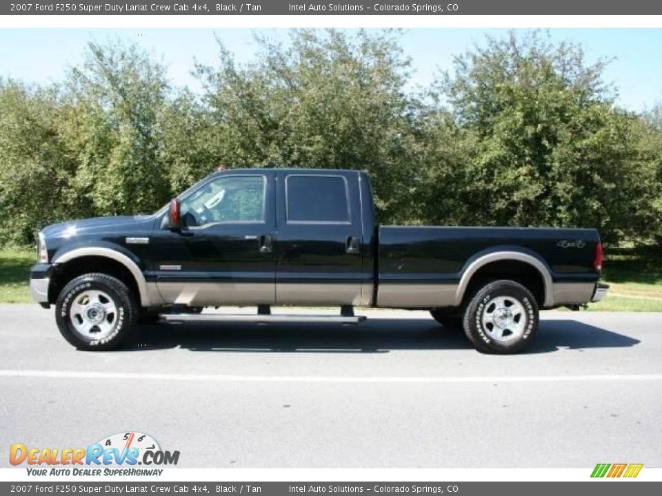 2007 Ford F250 Super Duty Lariat Crew Cab 4x4 Black / Tan Photo #8