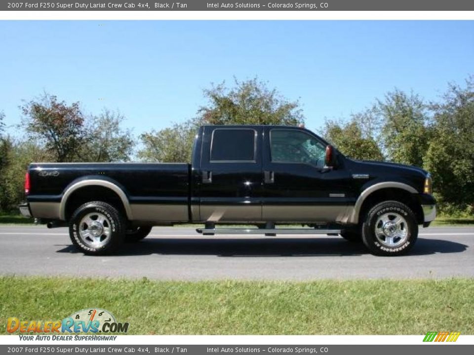 2007 Ford F250 Super Duty Lariat Crew Cab 4x4 Black / Tan Photo #9
