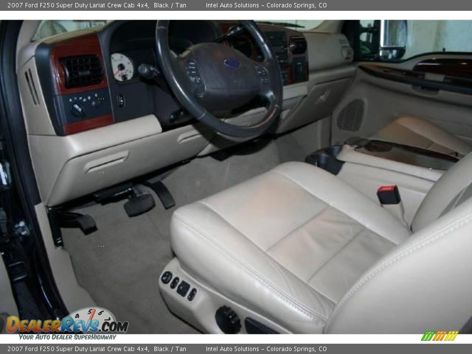 2007 Ford F250 Super Duty Lariat Crew Cab 4x4 Black / Tan Photo #15