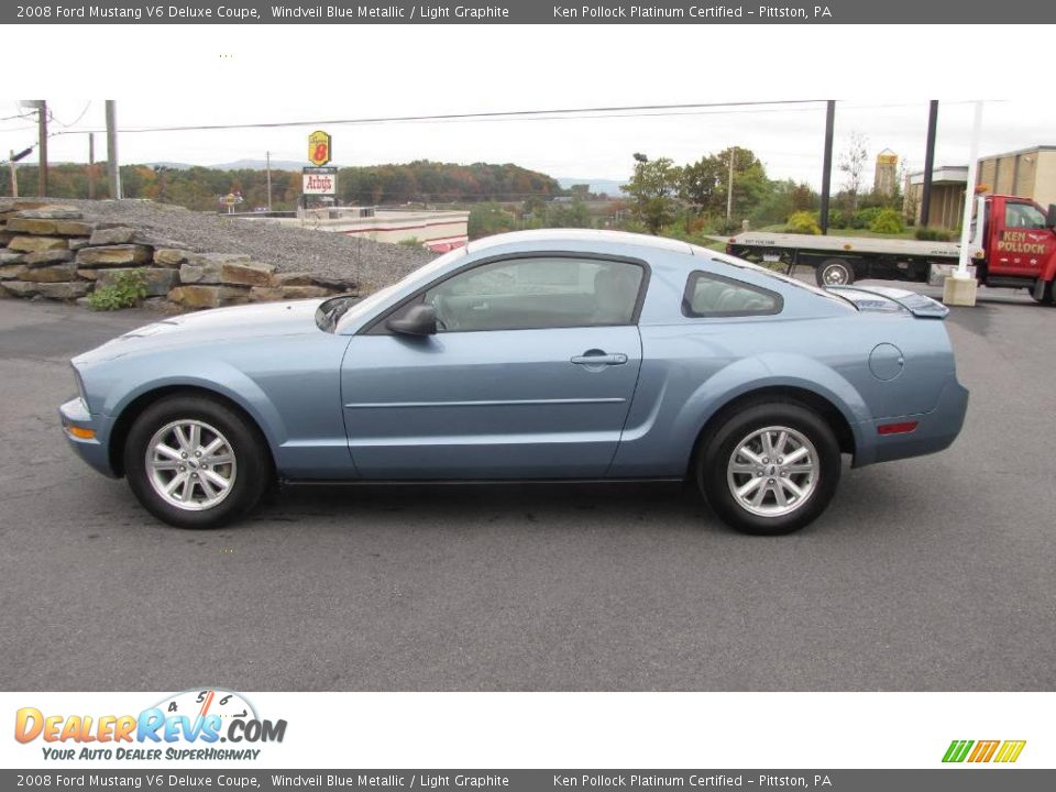 2008 Ford Mustang V6 Deluxe Coupe Windveil Blue Metallic / Light Graphite Photo #1