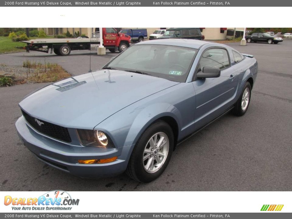 2008 Ford Mustang V6 Deluxe Coupe Windveil Blue Metallic / Light Graphite Photo #2