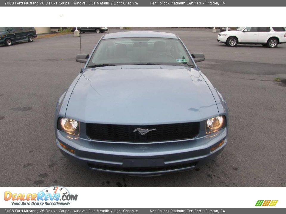 2008 Ford Mustang V6 Deluxe Coupe Windveil Blue Metallic / Light Graphite Photo #3