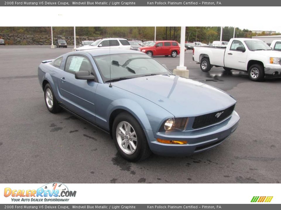 2008 Ford Mustang V6 Deluxe Coupe Windveil Blue Metallic / Light Graphite Photo #4
