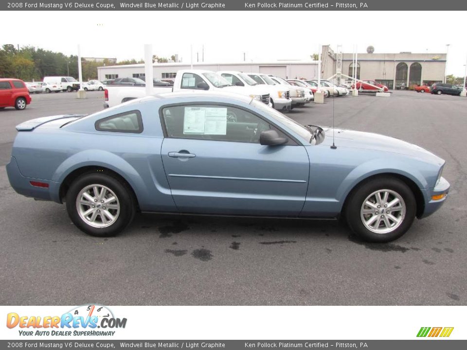 2008 Ford Mustang V6 Deluxe Coupe Windveil Blue Metallic / Light Graphite Photo #5