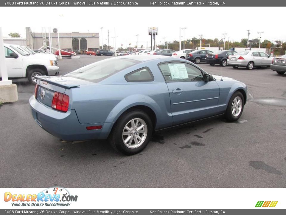 2008 Ford Mustang V6 Deluxe Coupe Windveil Blue Metallic / Light Graphite Photo #6