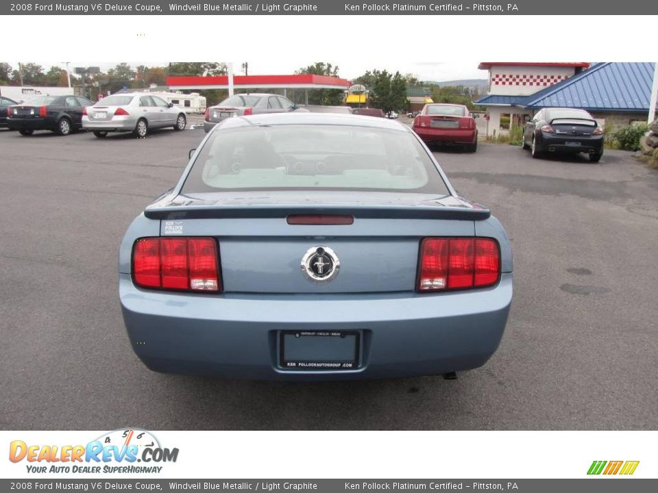 2008 Ford Mustang V6 Deluxe Coupe Windveil Blue Metallic / Light Graphite Photo #7