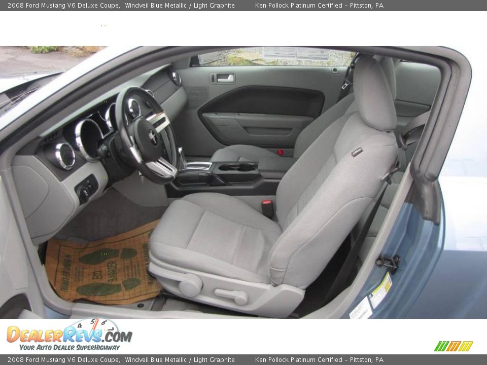 2008 Ford Mustang V6 Deluxe Coupe Windveil Blue Metallic / Light Graphite Photo #9