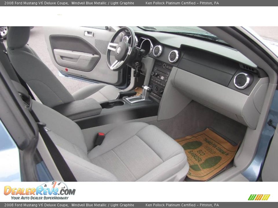 2008 Ford Mustang V6 Deluxe Coupe Windveil Blue Metallic / Light Graphite Photo #11