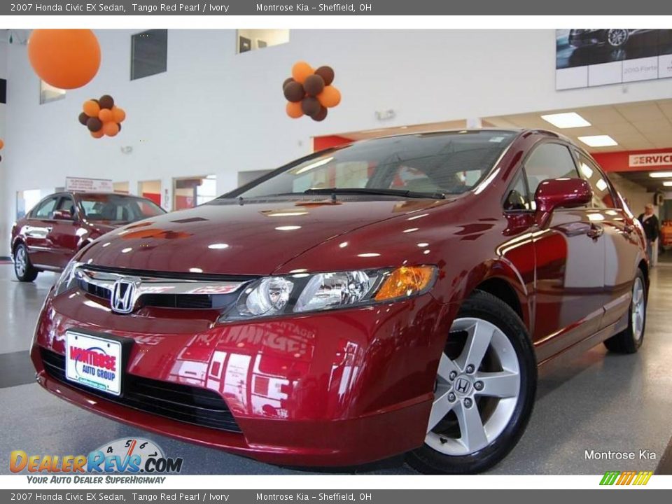 2007 Honda Civic EX Sedan Tango Red Pearl / Ivory Photo #2