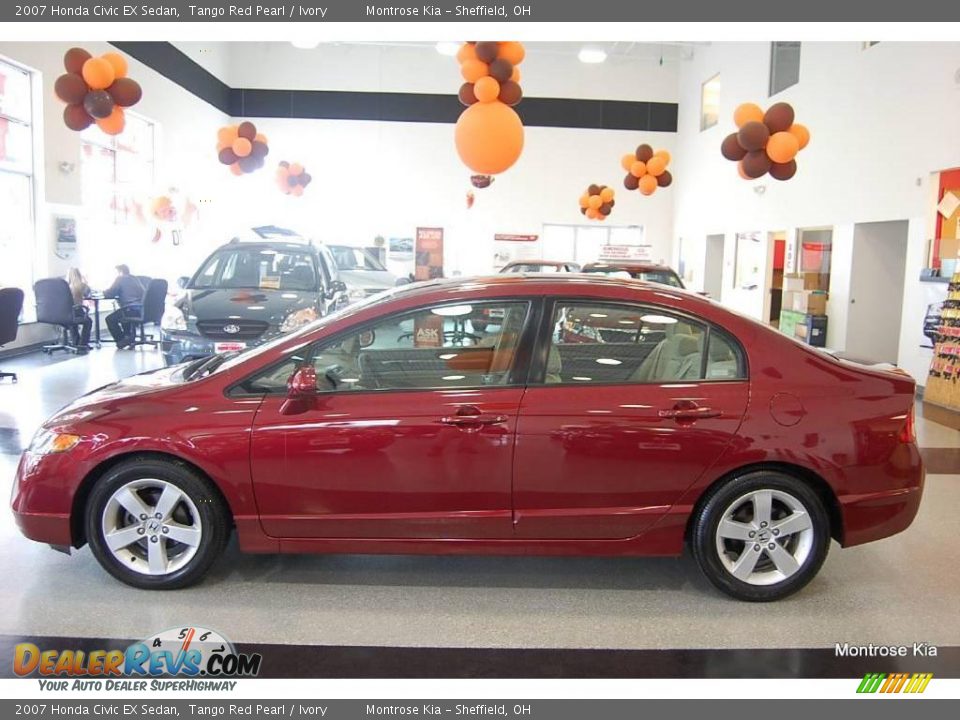 2007 Honda Civic EX Sedan Tango Red Pearl / Ivory Photo #3