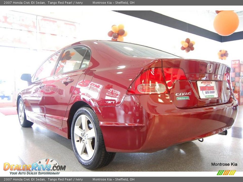 2007 Honda Civic EX Sedan Tango Red Pearl / Ivory Photo #4