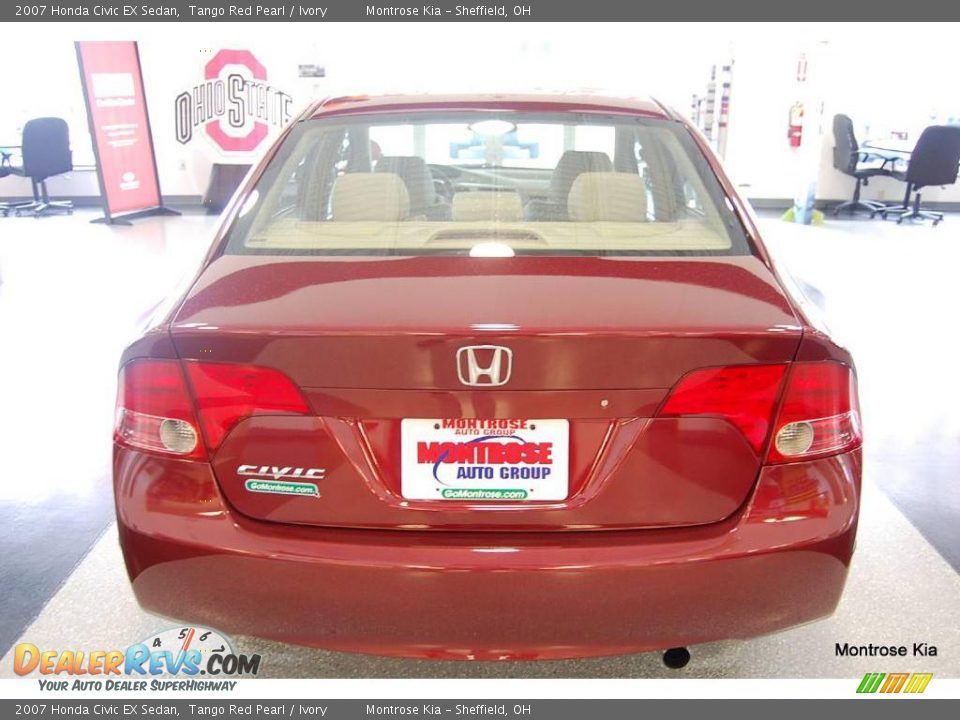 2007 Honda Civic EX Sedan Tango Red Pearl / Ivory Photo #5