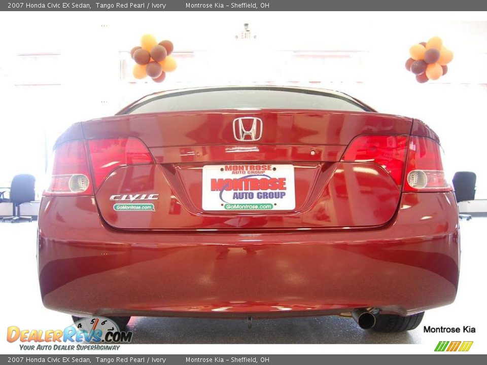 2007 Honda Civic EX Sedan Tango Red Pearl / Ivory Photo #6