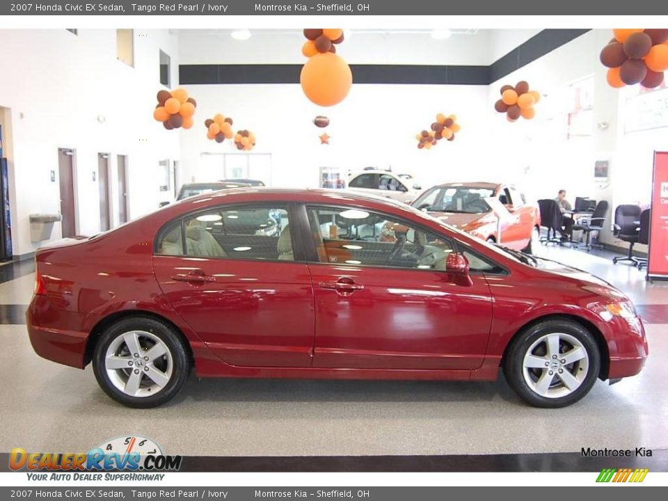 2007 Honda Civic EX Sedan Tango Red Pearl / Ivory Photo #8