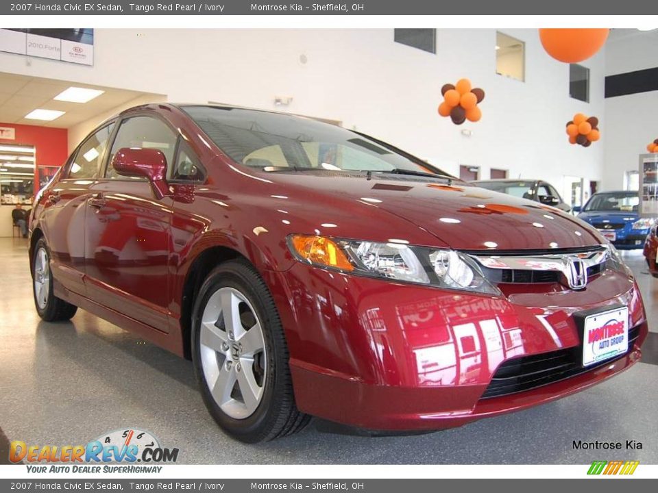 2007 Honda Civic EX Sedan Tango Red Pearl / Ivory Photo #9