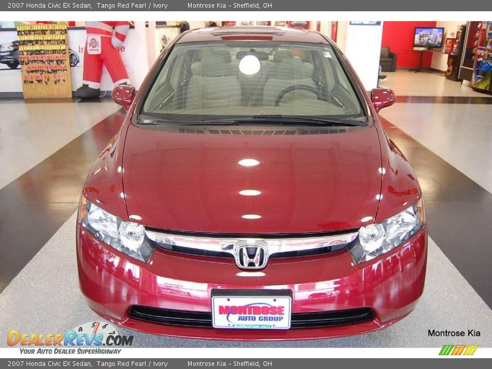 2007 Honda Civic EX Sedan Tango Red Pearl / Ivory Photo #10