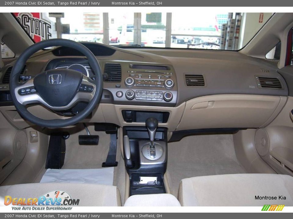 2007 Honda Civic EX Sedan Tango Red Pearl / Ivory Photo #12