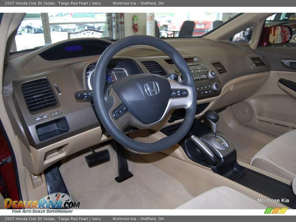 2007 Honda Civic EX Sedan Tango Red Pearl / Ivory Photo #13
