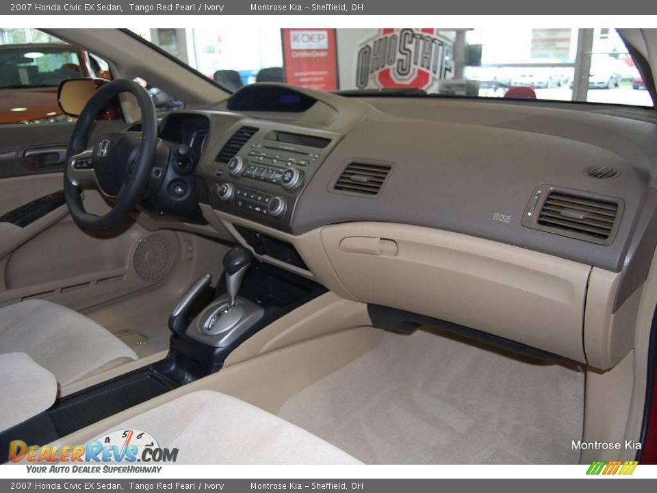 2007 Honda Civic EX Sedan Tango Red Pearl / Ivory Photo #14