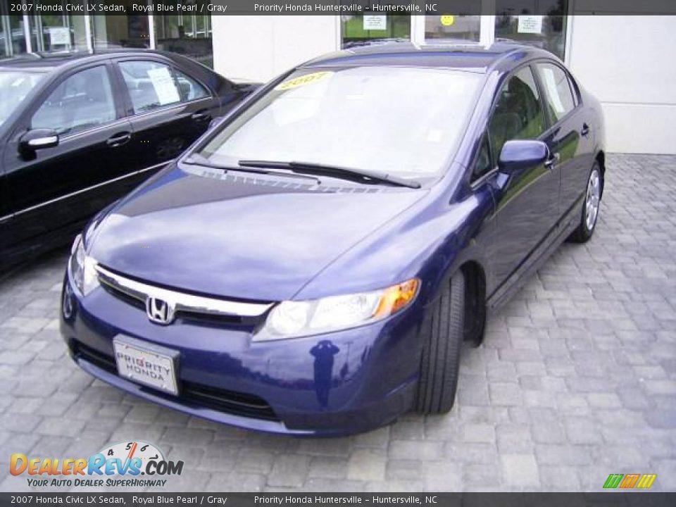 2007 Honda Civic LX Sedan Royal Blue Pearl / Gray Photo #1
