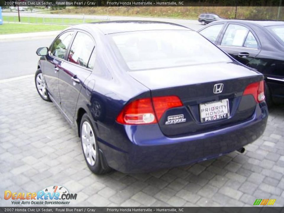 2007 Honda Civic LX Sedan Royal Blue Pearl / Gray Photo #2