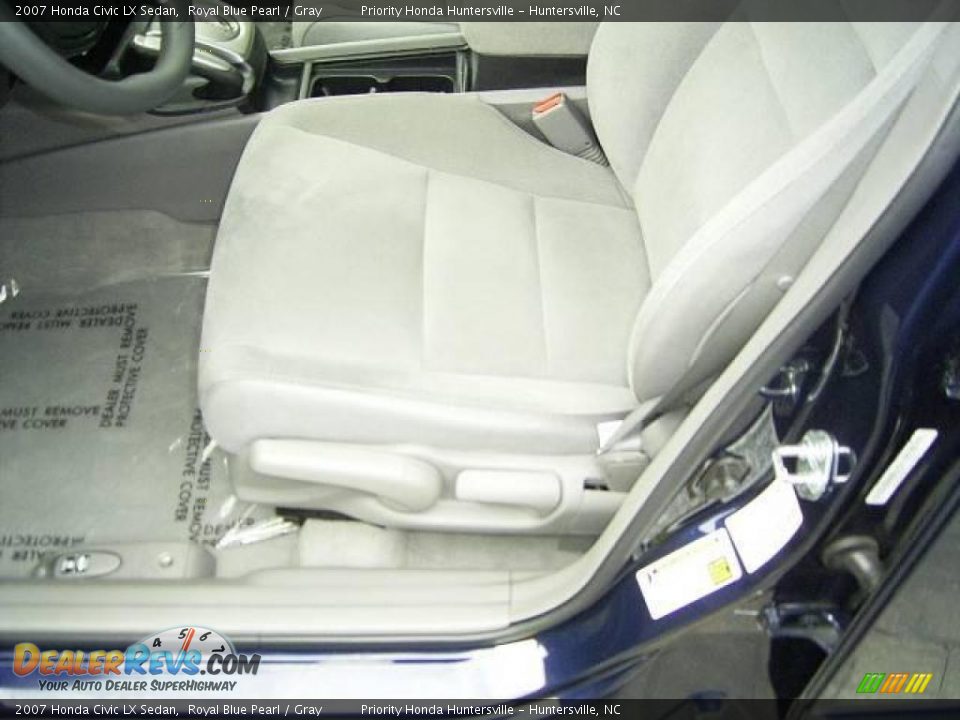2007 Honda Civic LX Sedan Royal Blue Pearl / Gray Photo #8