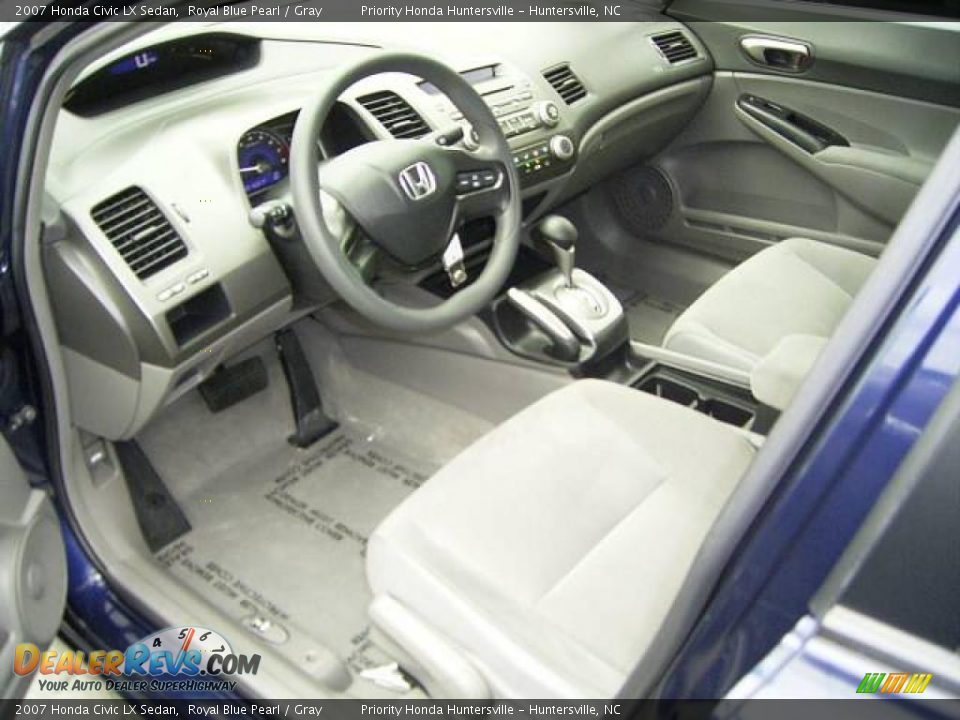 2007 Honda Civic LX Sedan Royal Blue Pearl / Gray Photo #26