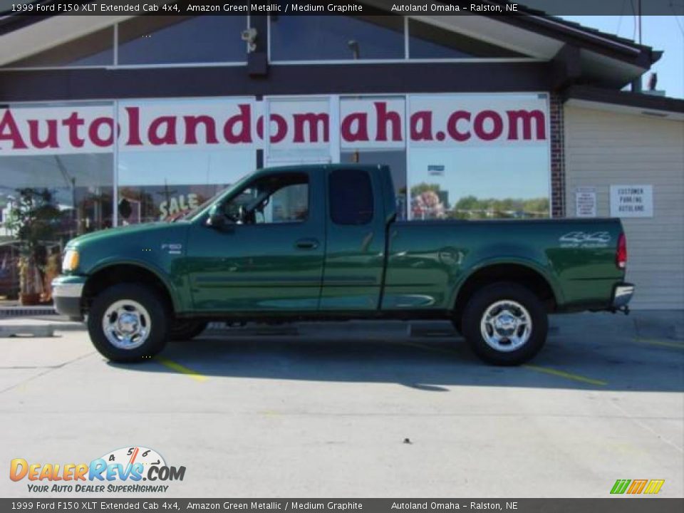 1999 Ford F150 XLT Extended Cab 4x4 Amazon Green Metallic / Medium Graphite Photo #1