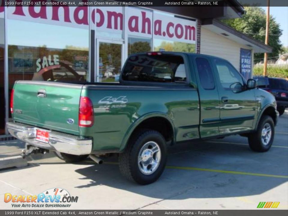 1999 Ford F150 XLT Extended Cab 4x4 Amazon Green Metallic / Medium Graphite Photo #4