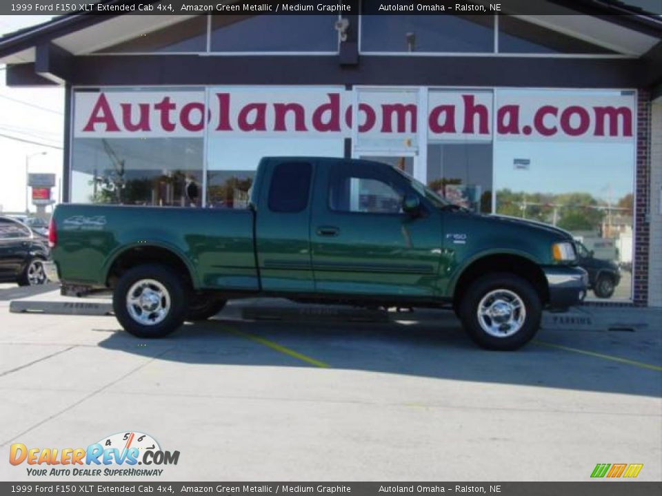 1999 Ford F150 XLT Extended Cab 4x4 Amazon Green Metallic / Medium Graphite Photo #5