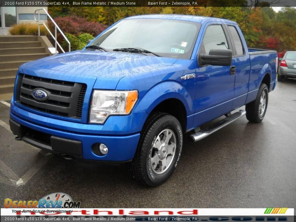 2010 Ford F150 STX SuperCab 4x4 Blue Flame Metallic / Medium Stone Photo #2
