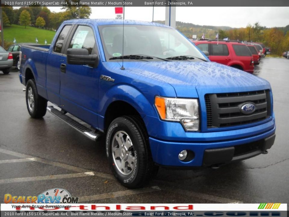 2010 Ford F150 STX SuperCab 4x4 Blue Flame Metallic / Medium Stone Photo #4