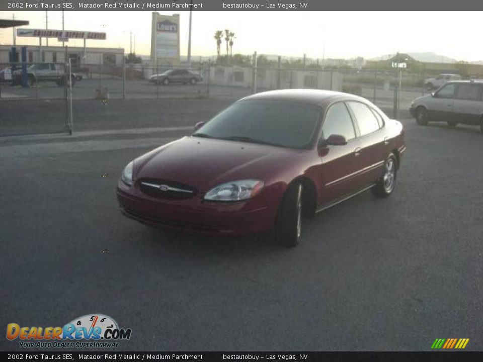 2002 Ford Taurus SES Matador Red Metallic / Medium Parchment Photo #1